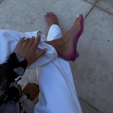 Pink Chloé jelly sandals