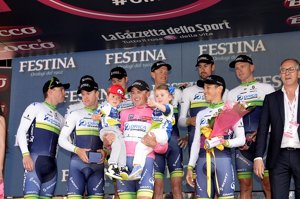 Orica-GreenEdge celebrate their Giro d'Italia stage win