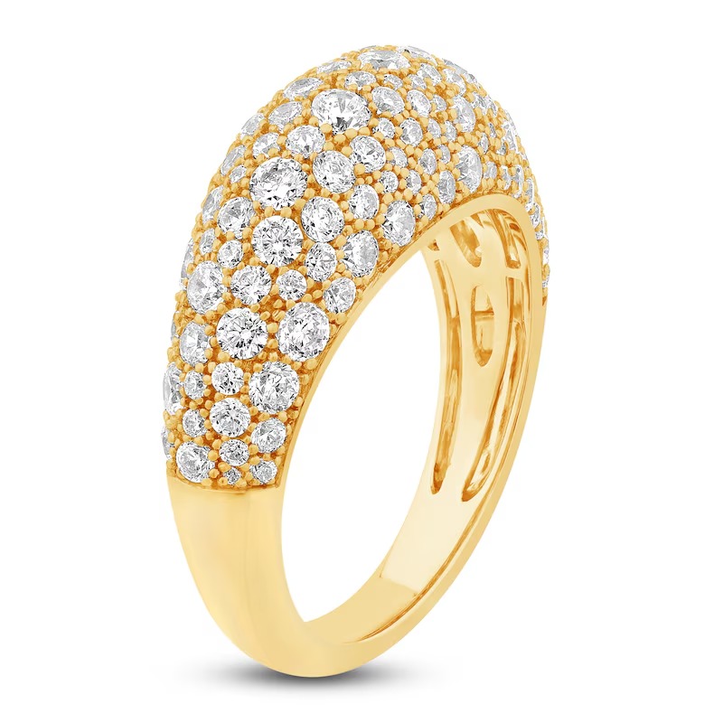 jared, Diamond Pav&amp;eacute; Dome Ring 2 Ct Tw 14k Yellow Gold