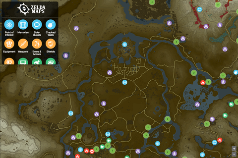 interactive map legend of zelda breath of the wild