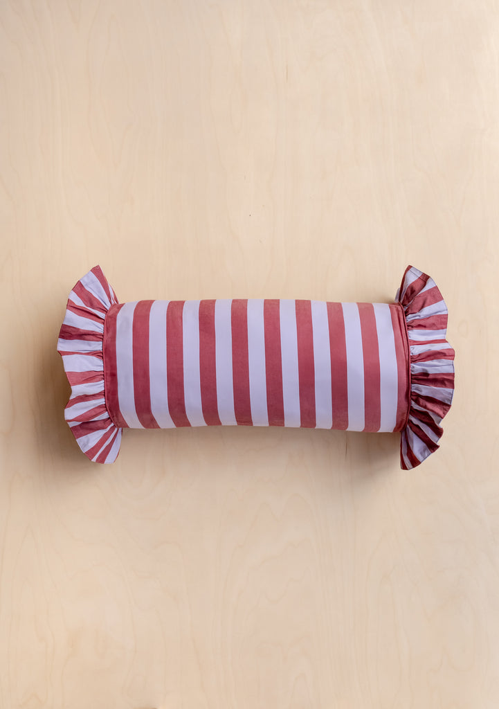 Cotton Cushion Cover in Lilac Stripe