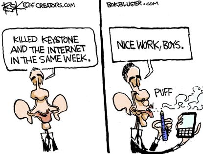 
Obama cartoon U.S. Net Neutrality Keystone