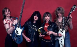 (From left) Girlschool's Gil Weston, Kim McAuliffe, Denise Dufort and Kelly Johnson in 1982