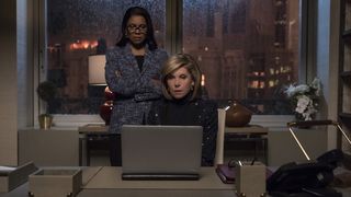 Audra McDonald, left, as Liz Reddick-Lawrence, and Christine Baranski as Diane Lockhart in "The Good Fight."