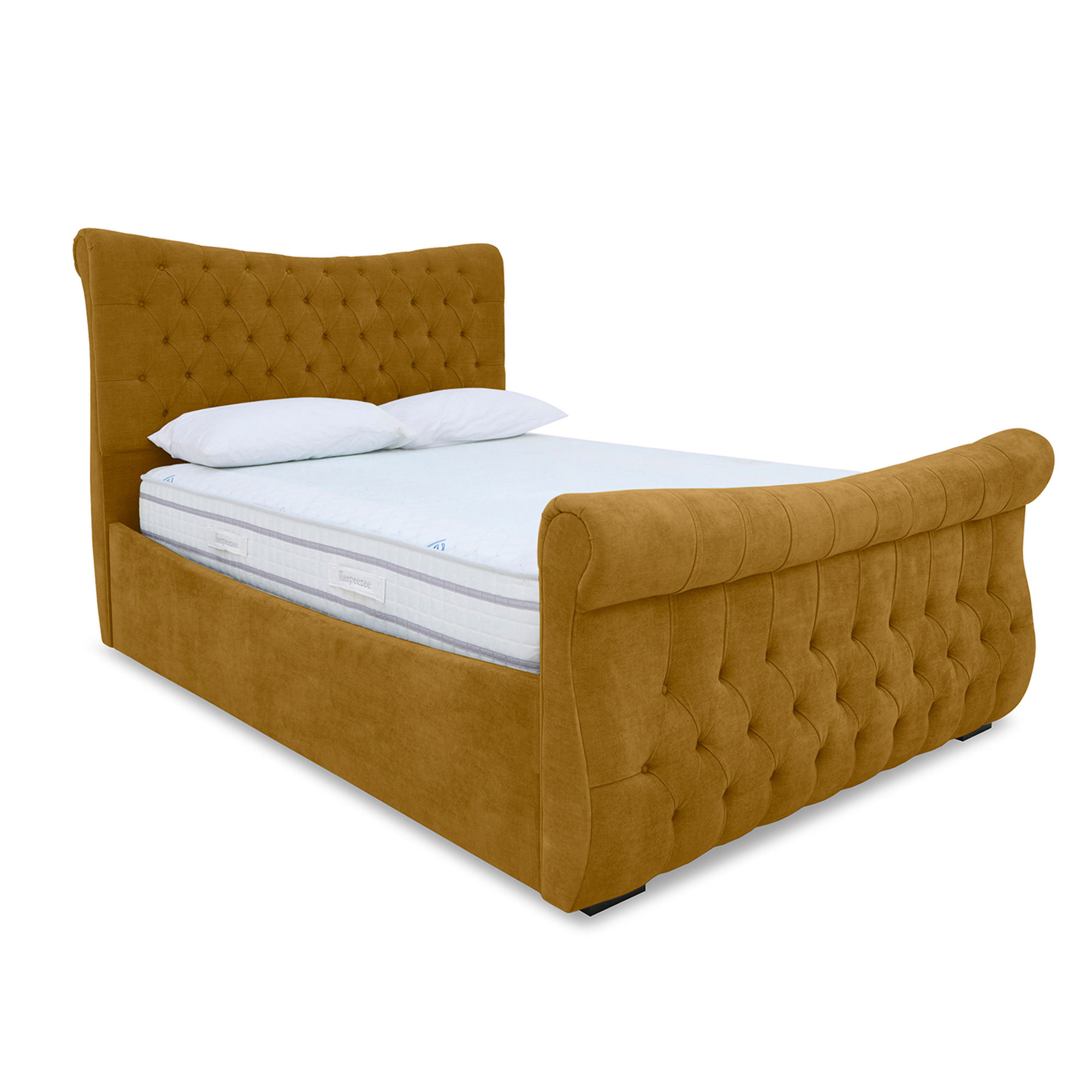 Sleep Story Lance Ottoman King Size Bed Frame in Plush Corn