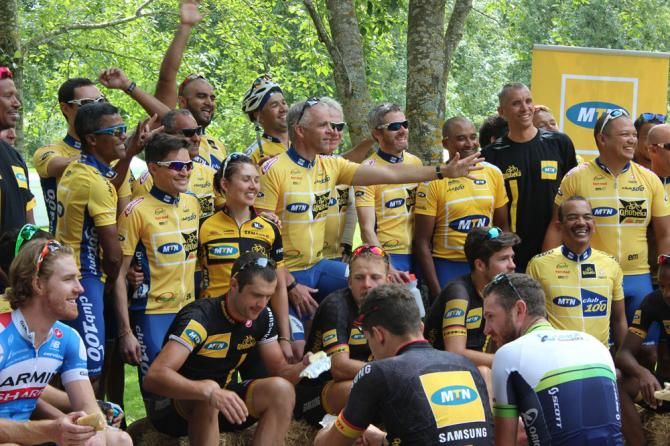 The fans were given a chance to mingle with the riders.