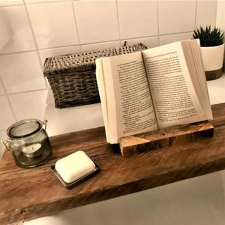 The Wooden Scaffold Board Bath Tray from Etsy