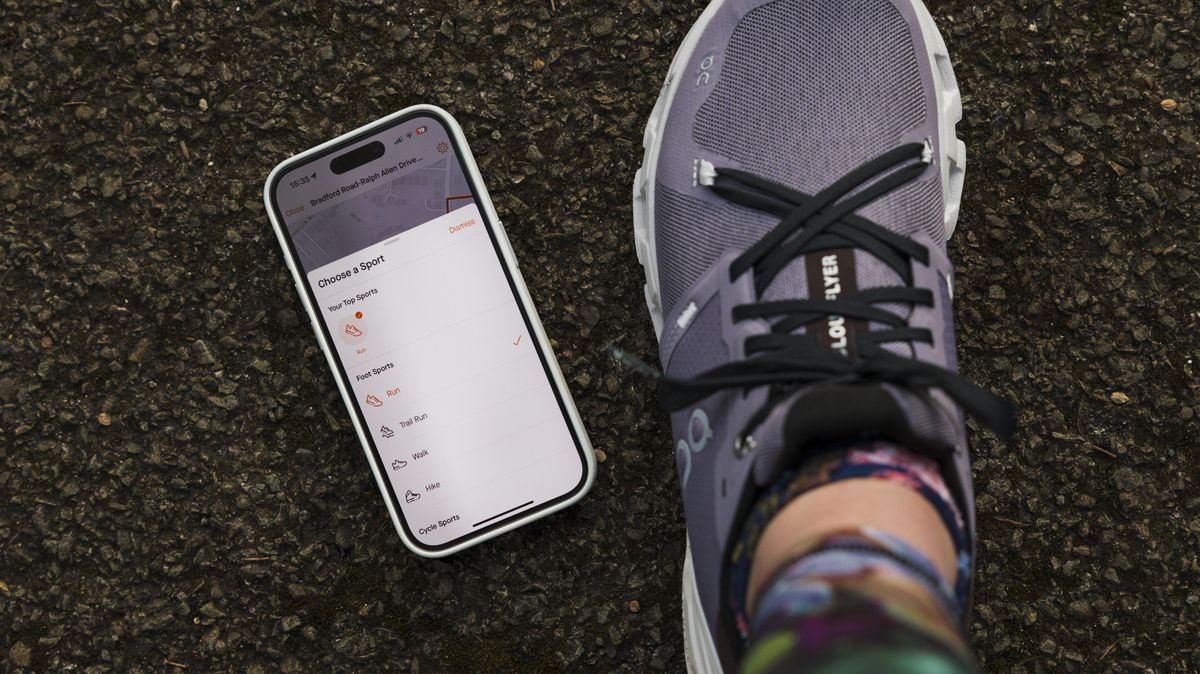 The Strava app open on an iPhone 15 Pro