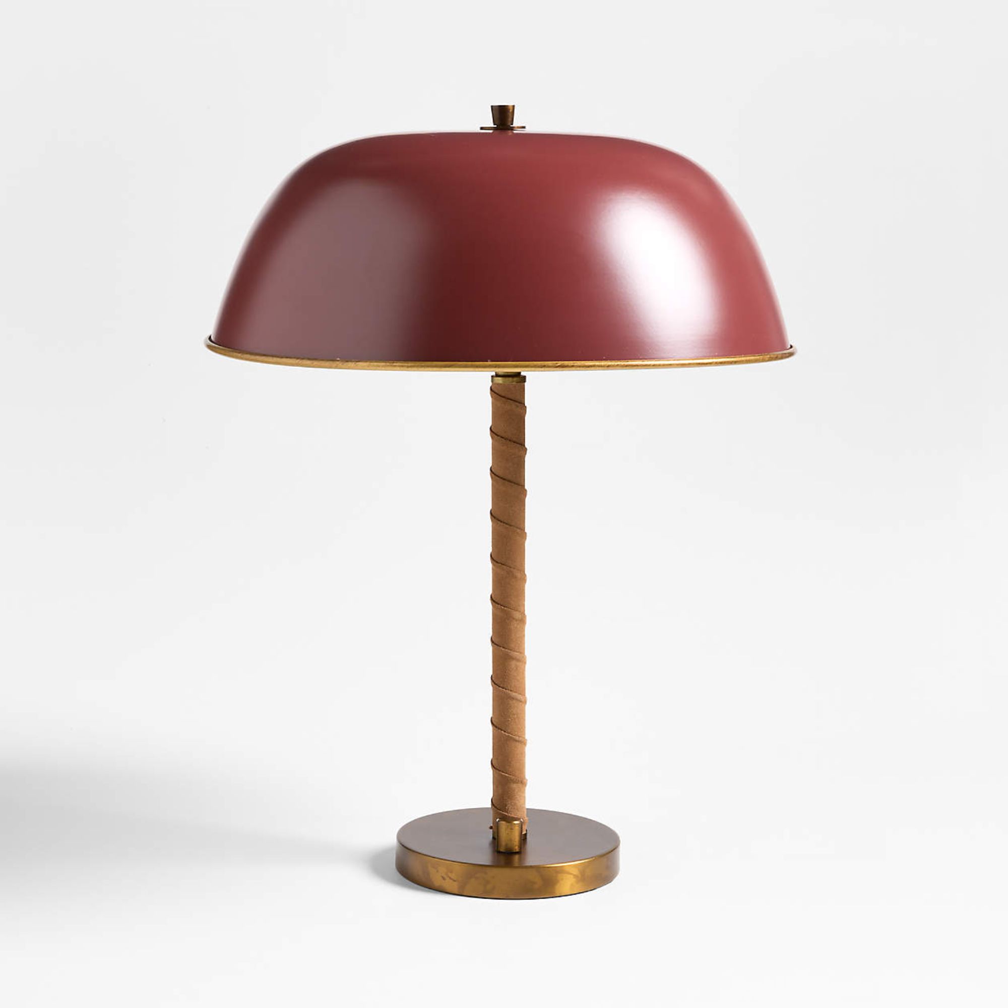 red metal dome table lamp