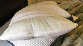 An Authenticity50 Custom Comfort Pillow opened up
