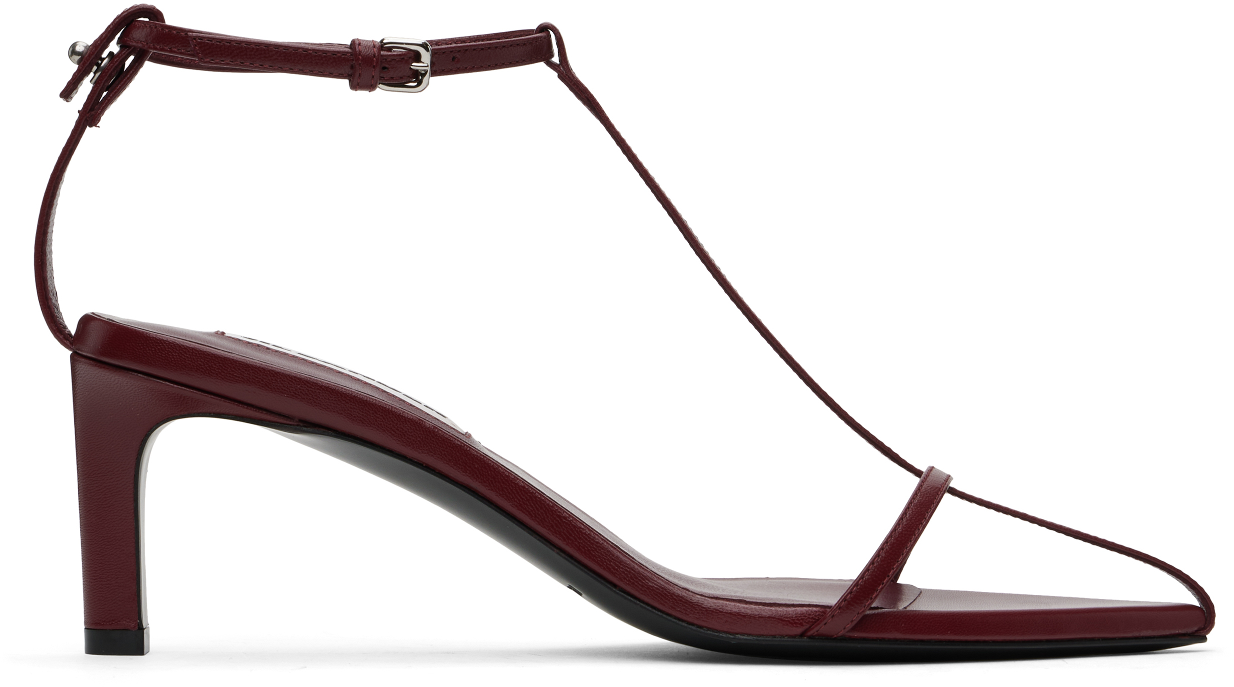 Burgundy High Heeled Sandals