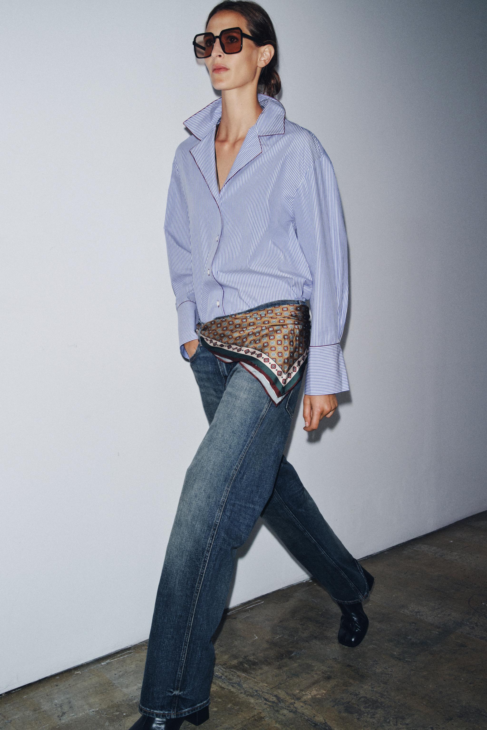 Zw Collection Low-Rise Scarf Baggy Jeans