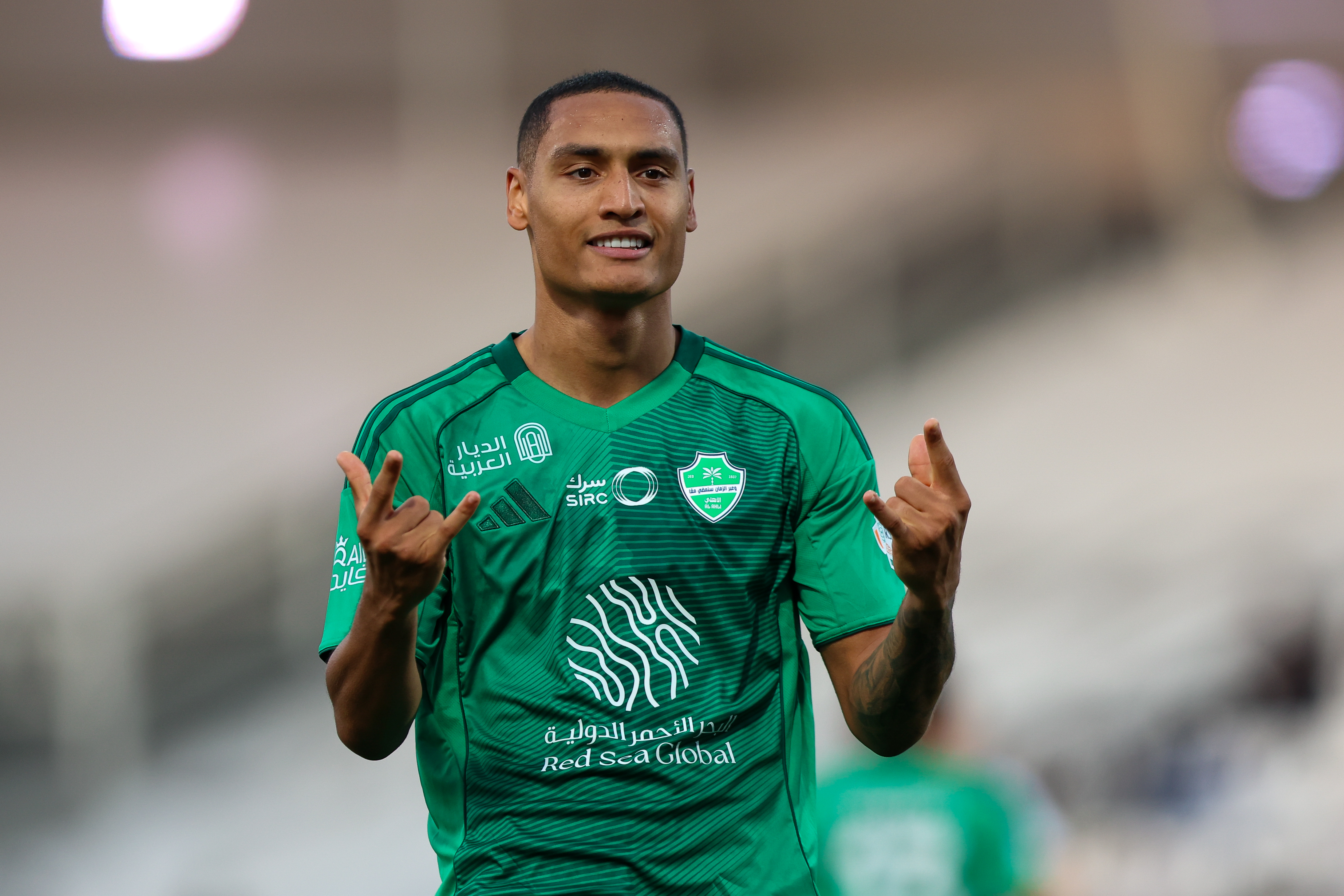 RIYADH, SAUDI ARABIA - FEBRUARY 13: Enzo Millot of Al Ahli celebrates after scoring the 4th goal during the Saudi pro league match between Al Shabab and Al Ahli at SHG Arena on February 13, 2026 in Riyadh, Saudi Arabia. (Photo by Yasser Bakhsh/Getty Images)