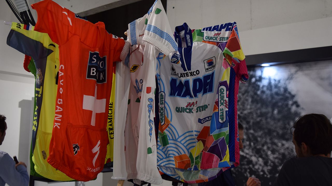 Sportful had some of their more famous jerseys on display