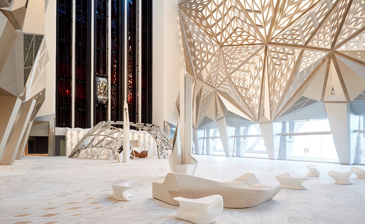 Atrium space at Zaha Hadid Architects&#039; Morpheus hotel, Macau, China