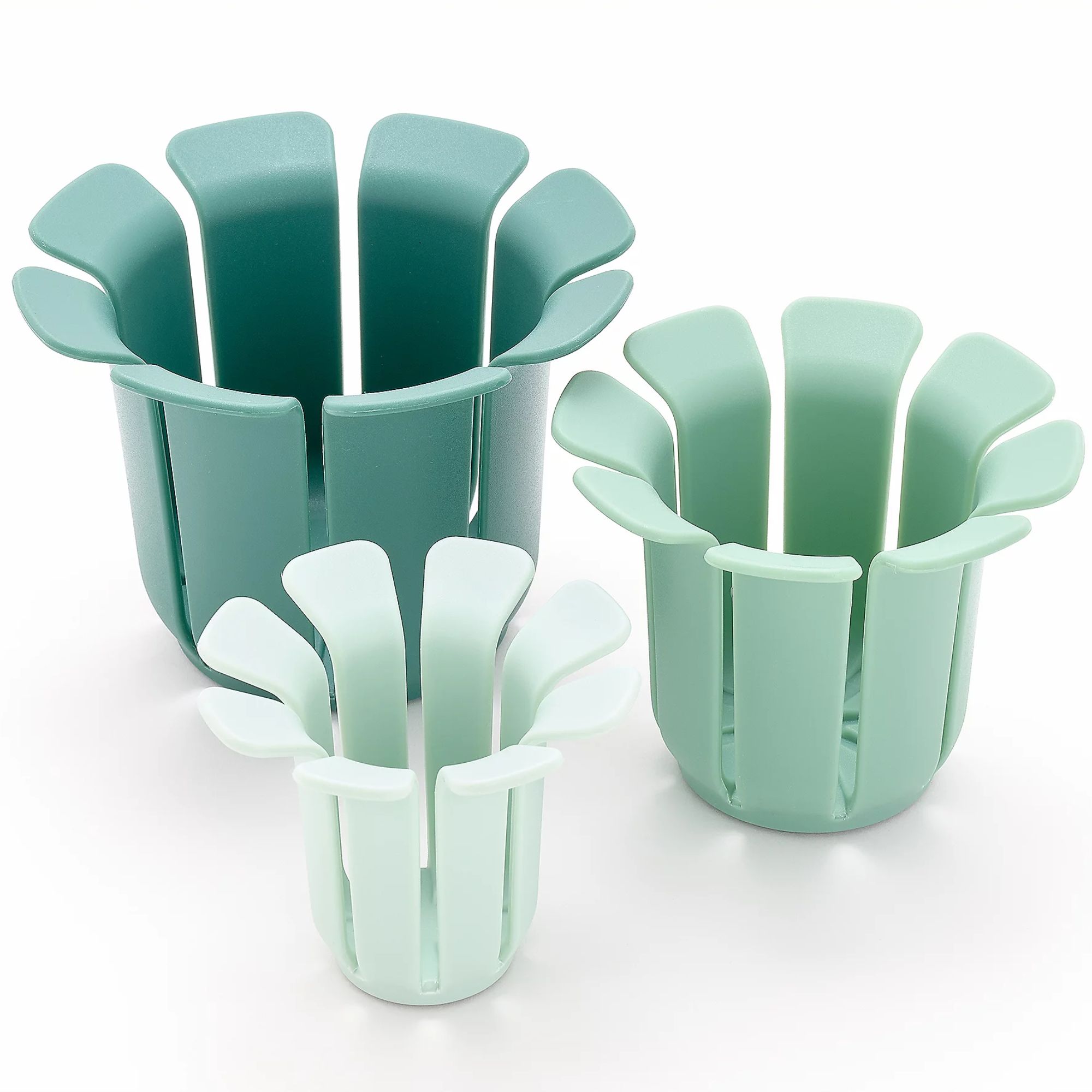 Mint green slicing guides in three different sizes