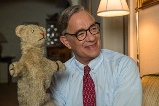 Tom Hanks as the affable children’s TV host Fred Rogers.