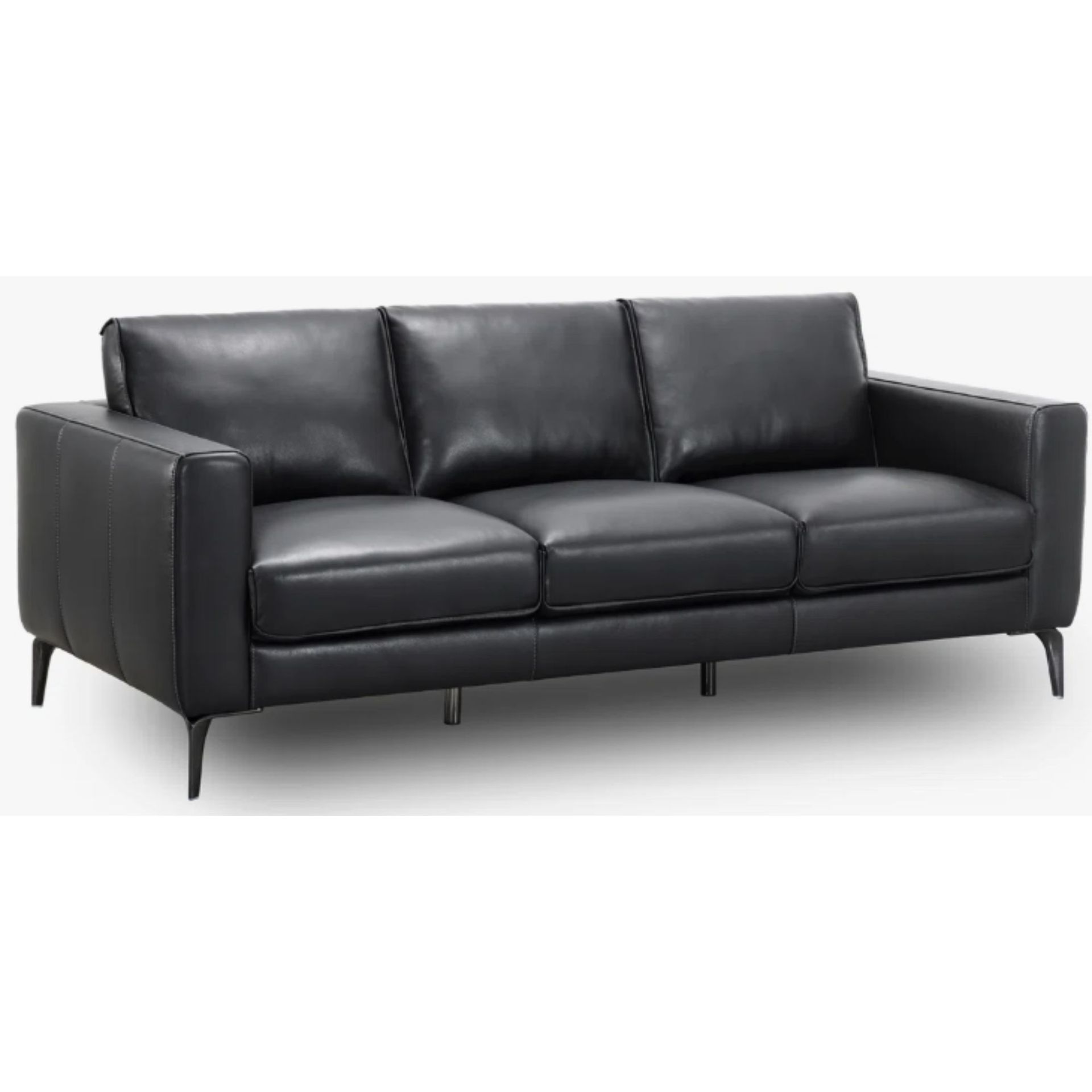 Black leather sofa