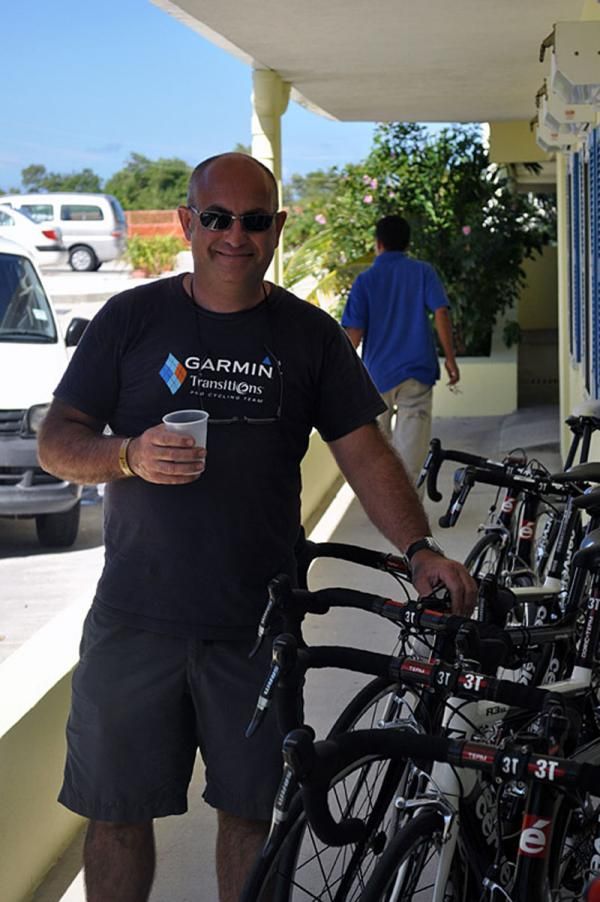 Head mechanic Geoff Brown has been kept busy with the team's new Cervelos