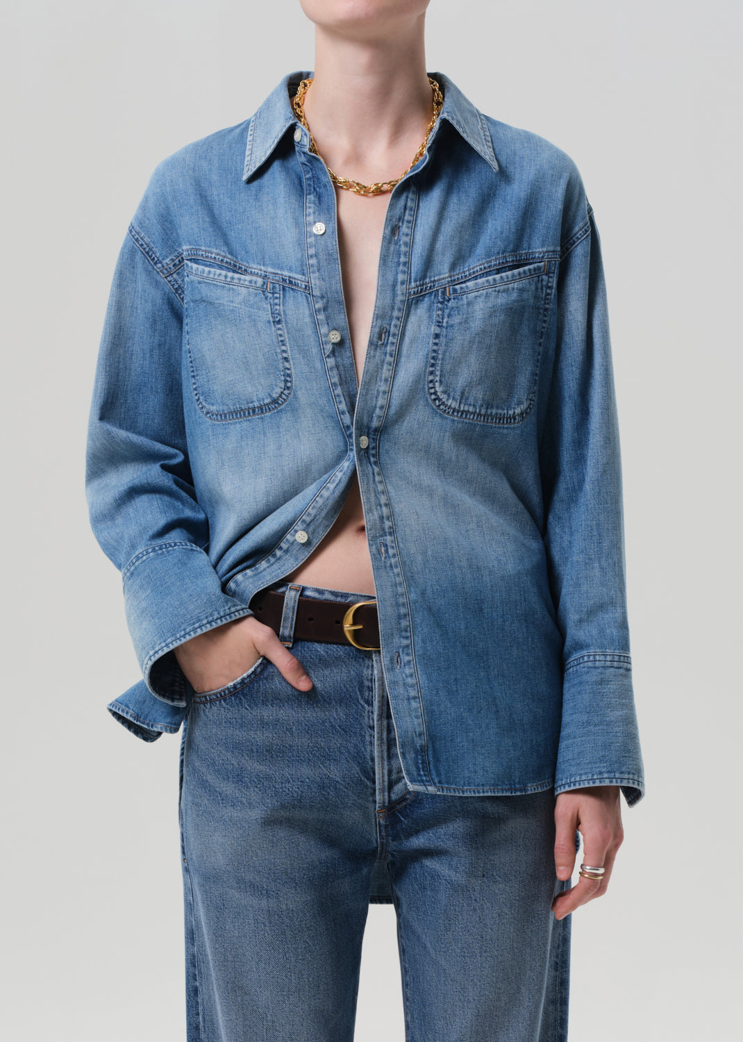 Solene Shirt in Loire - Xs / Loire