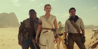 Rey, Finn and Poe in Star Wars: The Rise of Skywalker