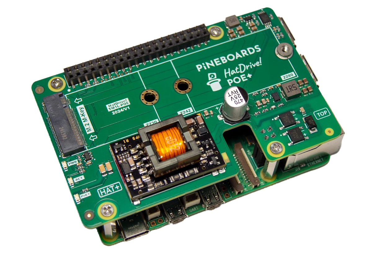 Pineboards HatDrive! PoE+