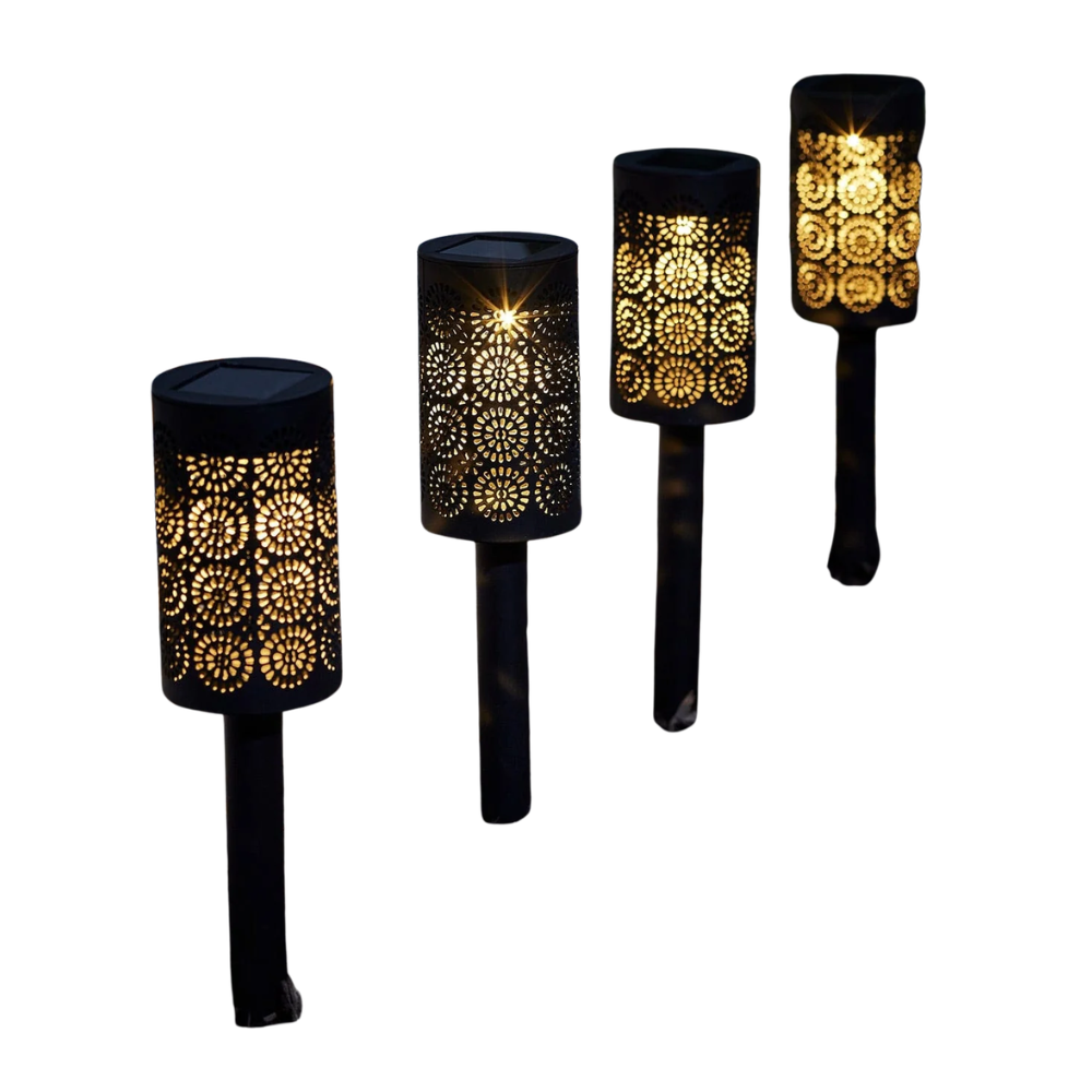 1. Moroccan Solar Stake Lights