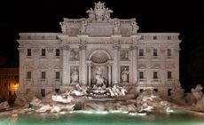 Rome’s Trevi Fountain view at night