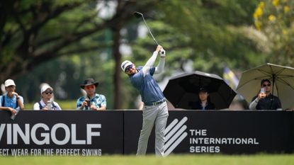 John Catlin hits driver at the 2024 Indonesian Masters on the Asian Tour&#039;s International Series