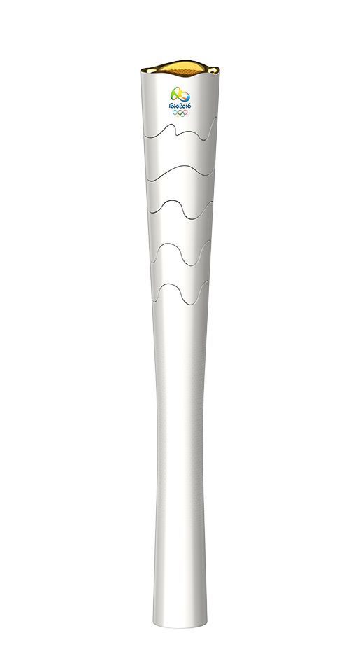 White background, Rio 2016 Olympic torch 