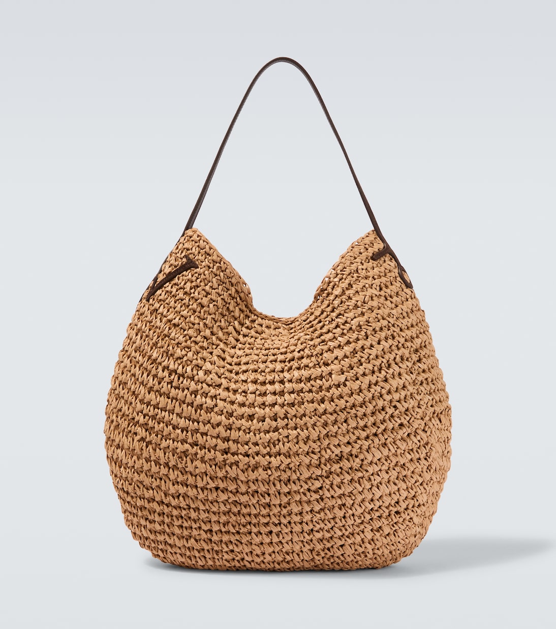 Bulb Xl Suede-Trimmed Raffia Bucket Bag in Brown - Jw Anderson