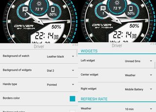 Driver Watch Face settings