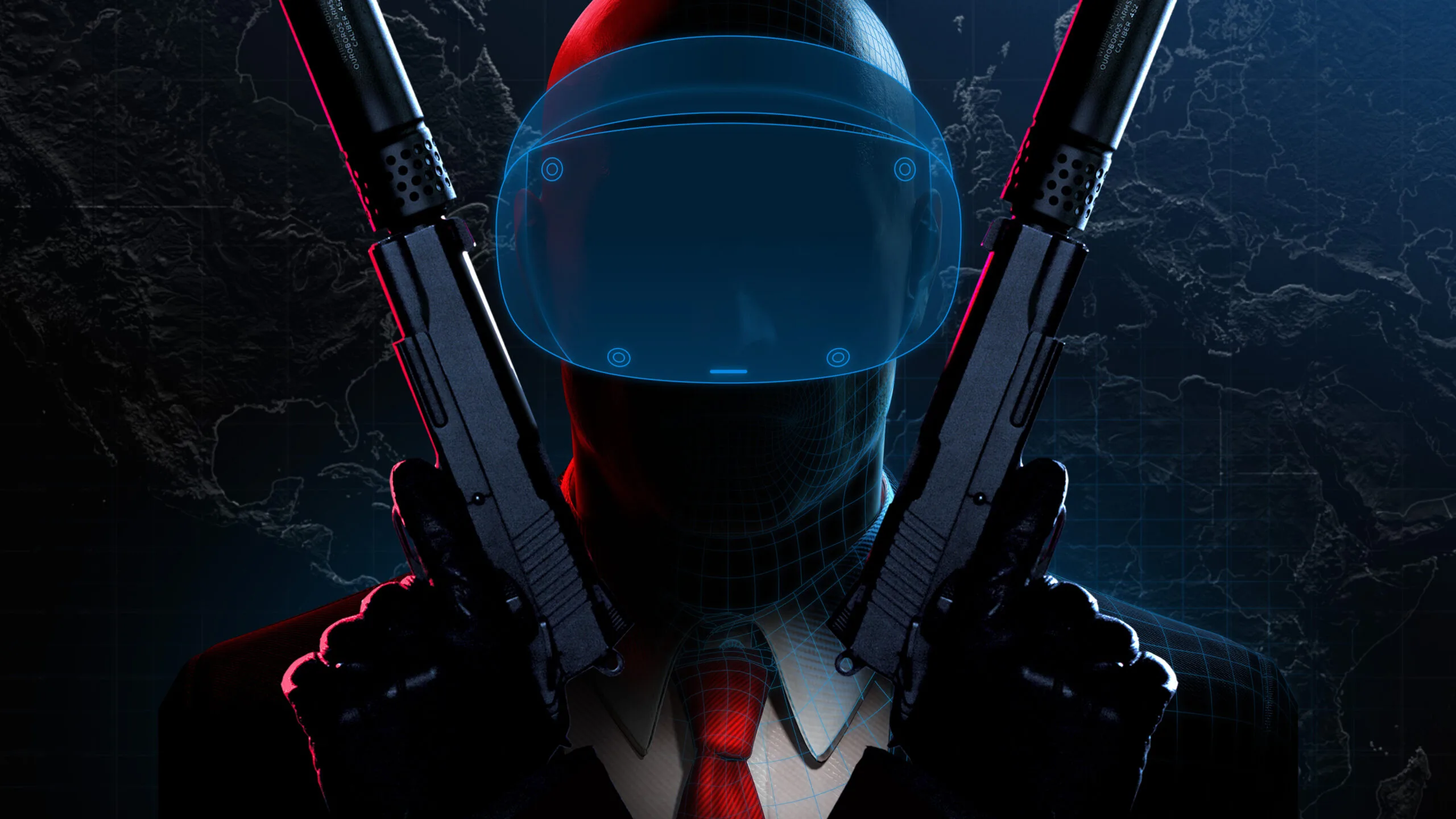 Agent 47 wearing the PSVR 2 headset