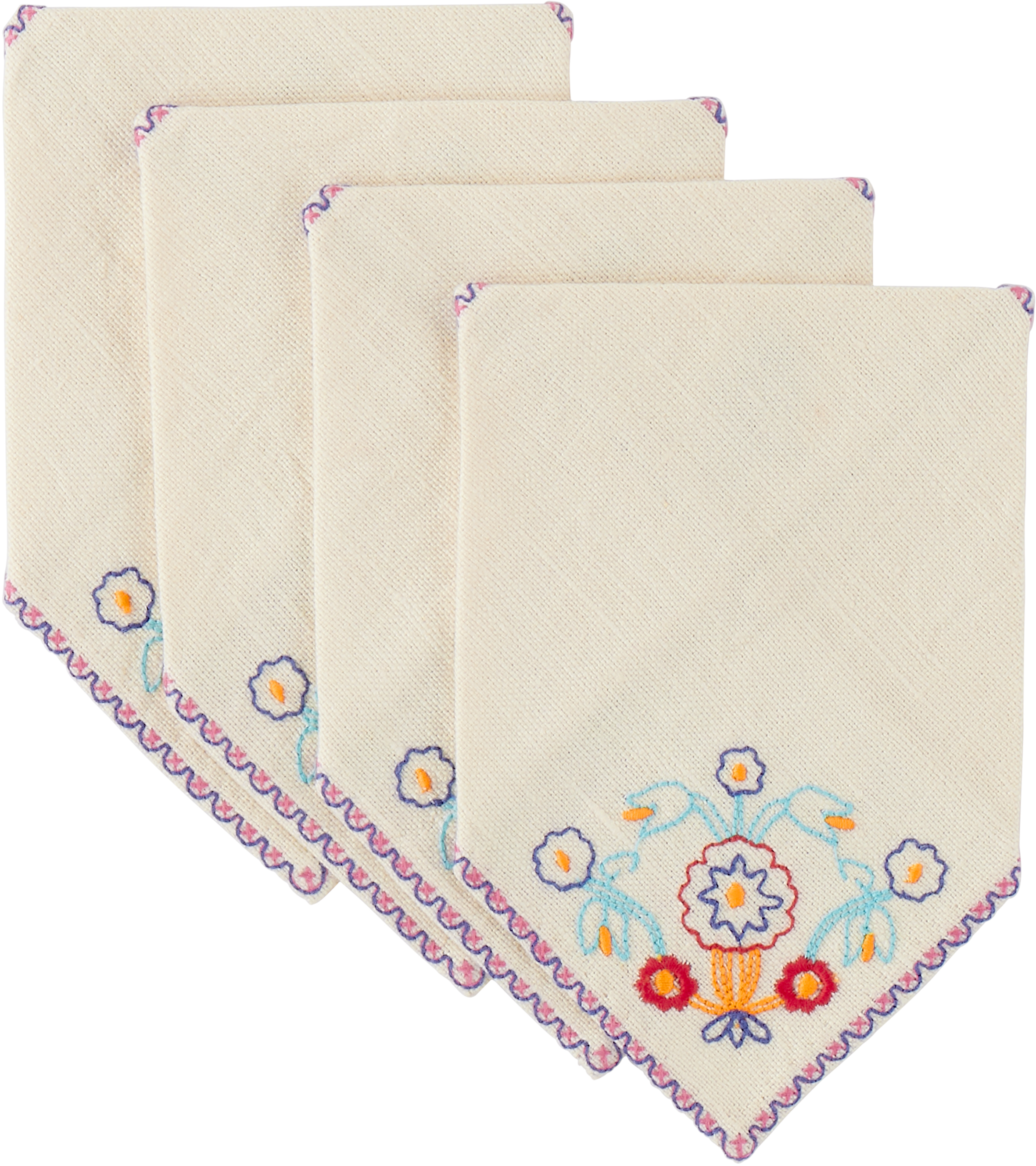 Four-Pack Off-White Garden Party Cocktail Napkins