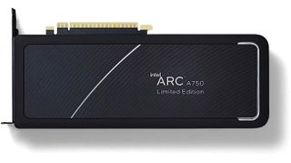 Intel Arc A750 Graphics card on a white background