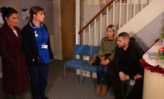 Wendy is rattled when Aaron Dingle turns up at the surgery in Emmerdale