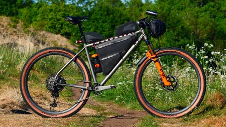 Gloria All Terrain bike loaded up with bikepacking gear