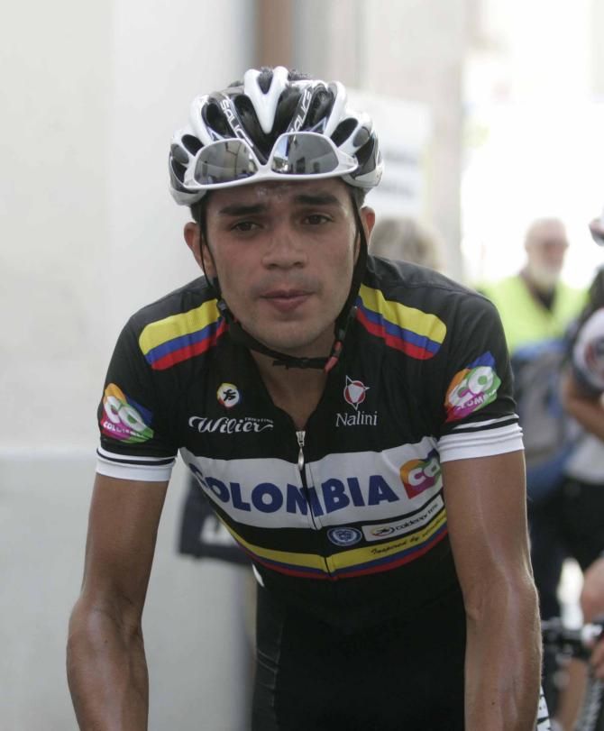 Fabio Duarte (Colombia) in action at Settimana Lombarda.