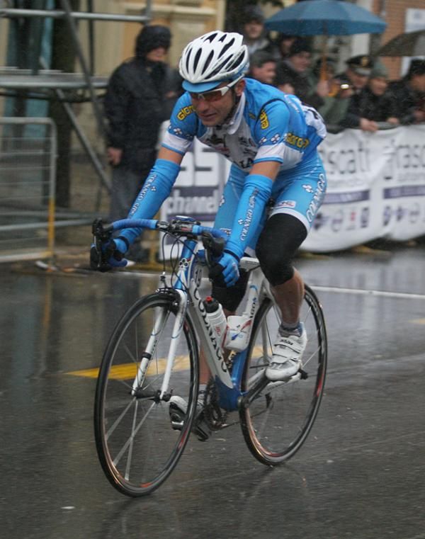 Filippo Savio crosses the line in 2nd.