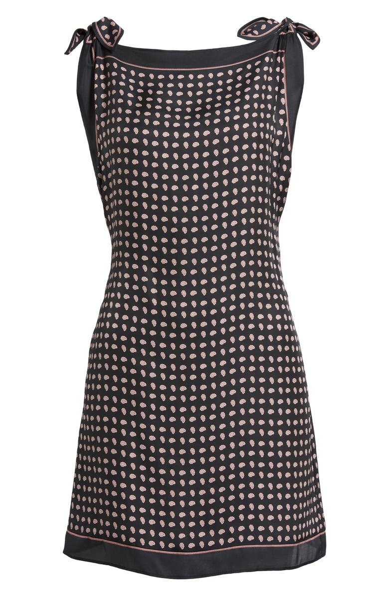 Millane Paisley Petal Tie Shoulder Silk Blend Shift Minidress