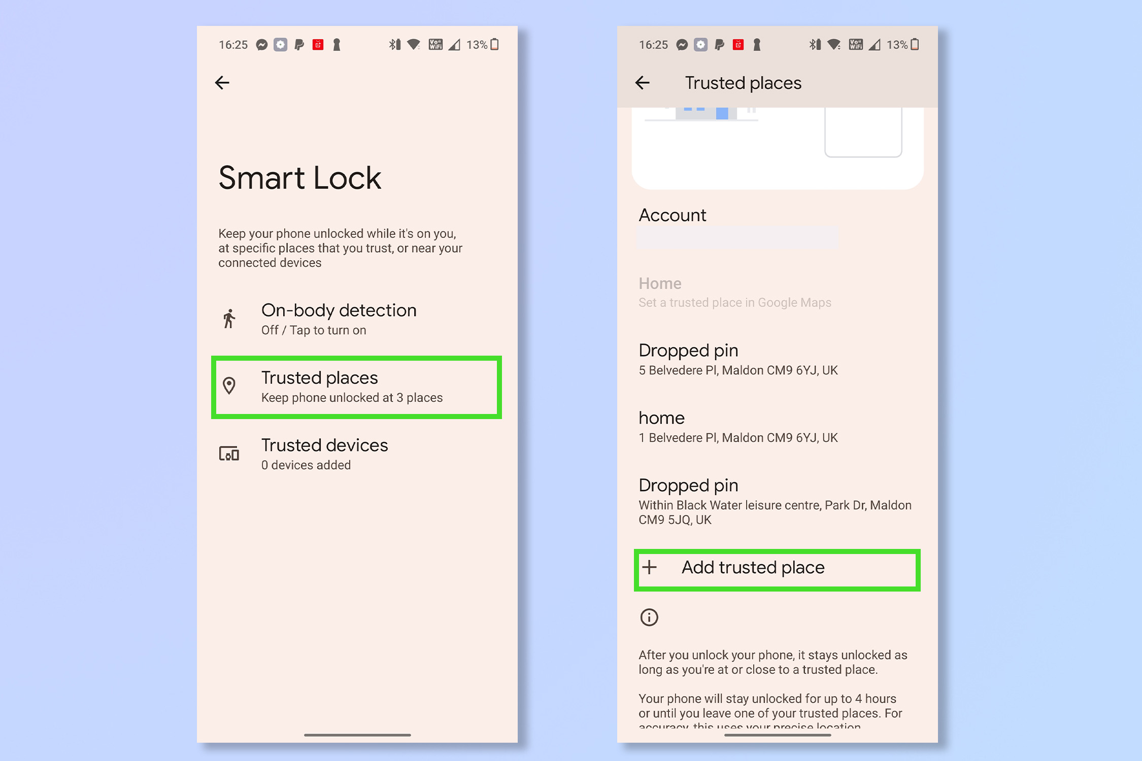 The third step to using Smart Lock on Android
