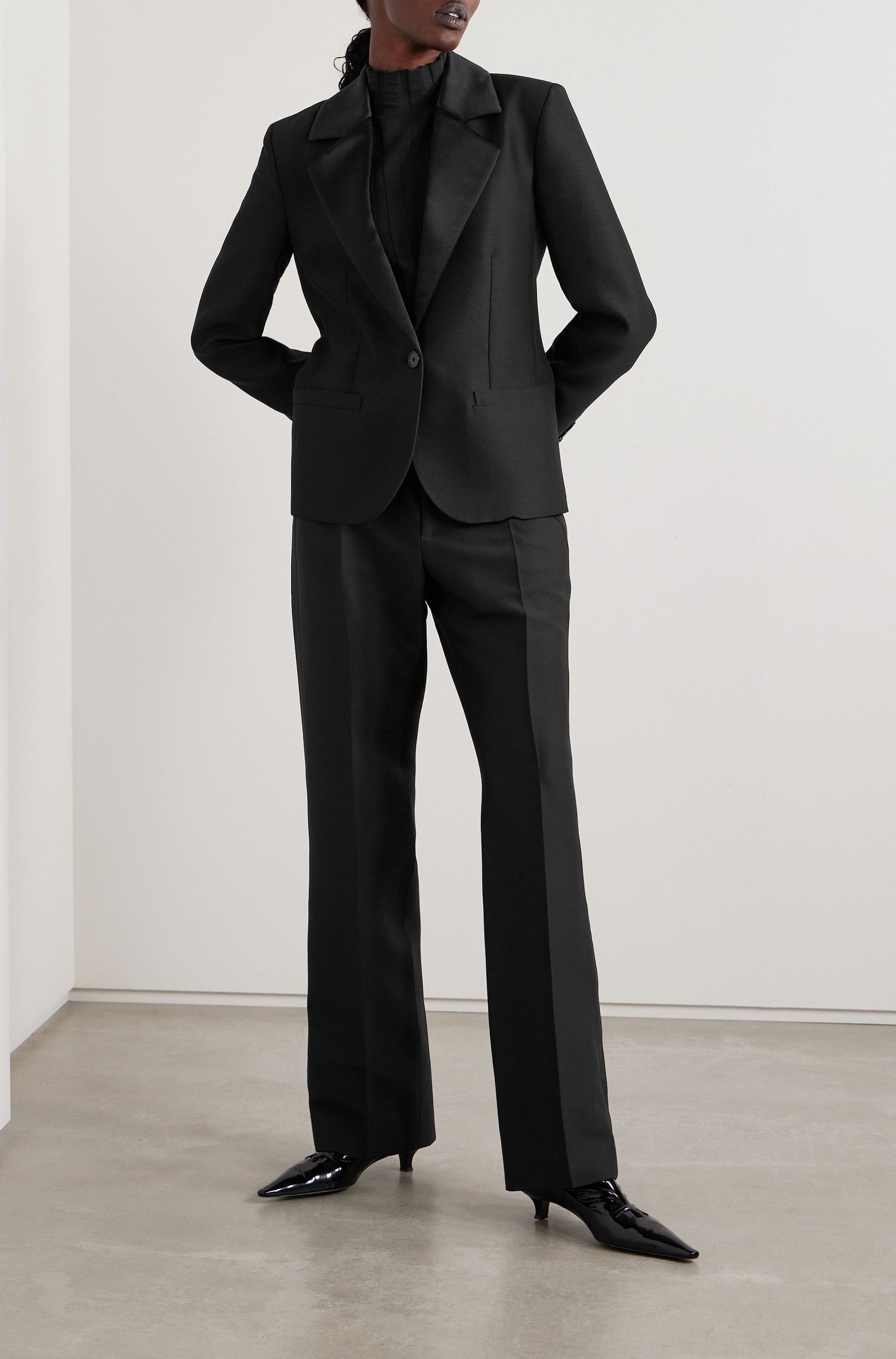 The Row Dru wool and silk-blend blazer