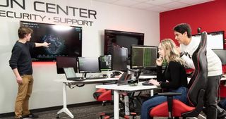Students learn in cybersecurity lab