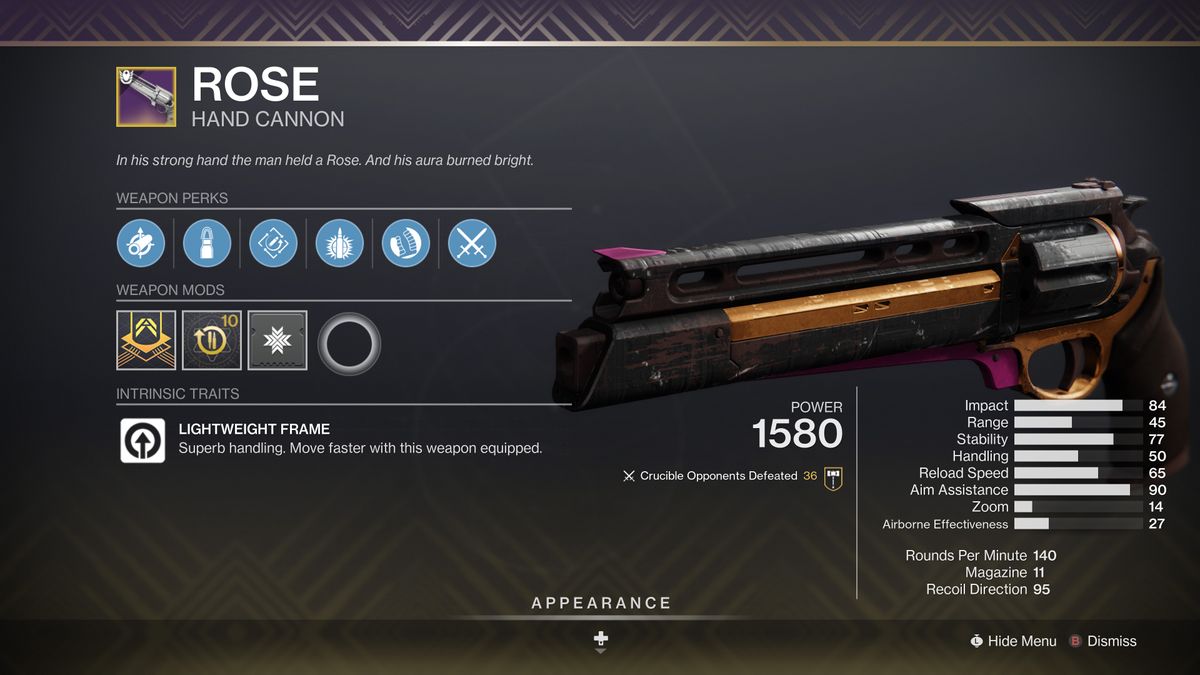 How to get the Destiny 2 Rose Hand Cannon in the Crucible | GamesRadar+