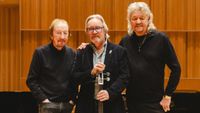 Former Electric Light Orchestra members Mik Kaminski, Melvyn Gale and Bev Bevan at Birmingham City University