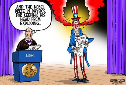 Editorial cartoon World U.S. Nobel Prize physics