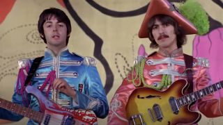 Paul McCartney and George Harrison in Beatles Anthology Promo