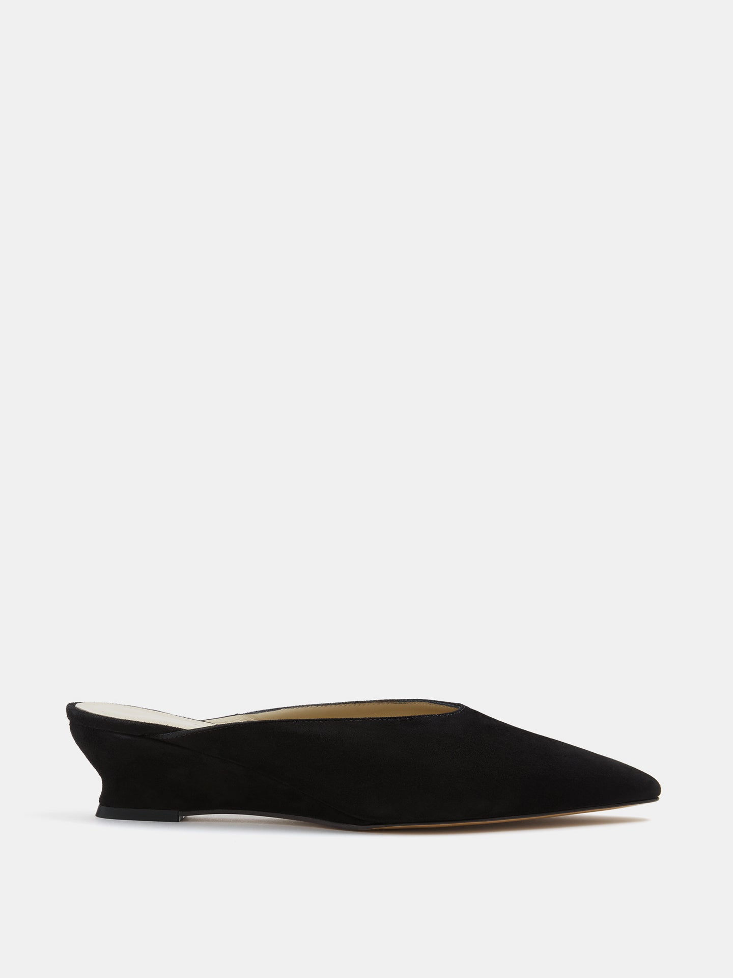 Micro Wedge Mule / Black Suede