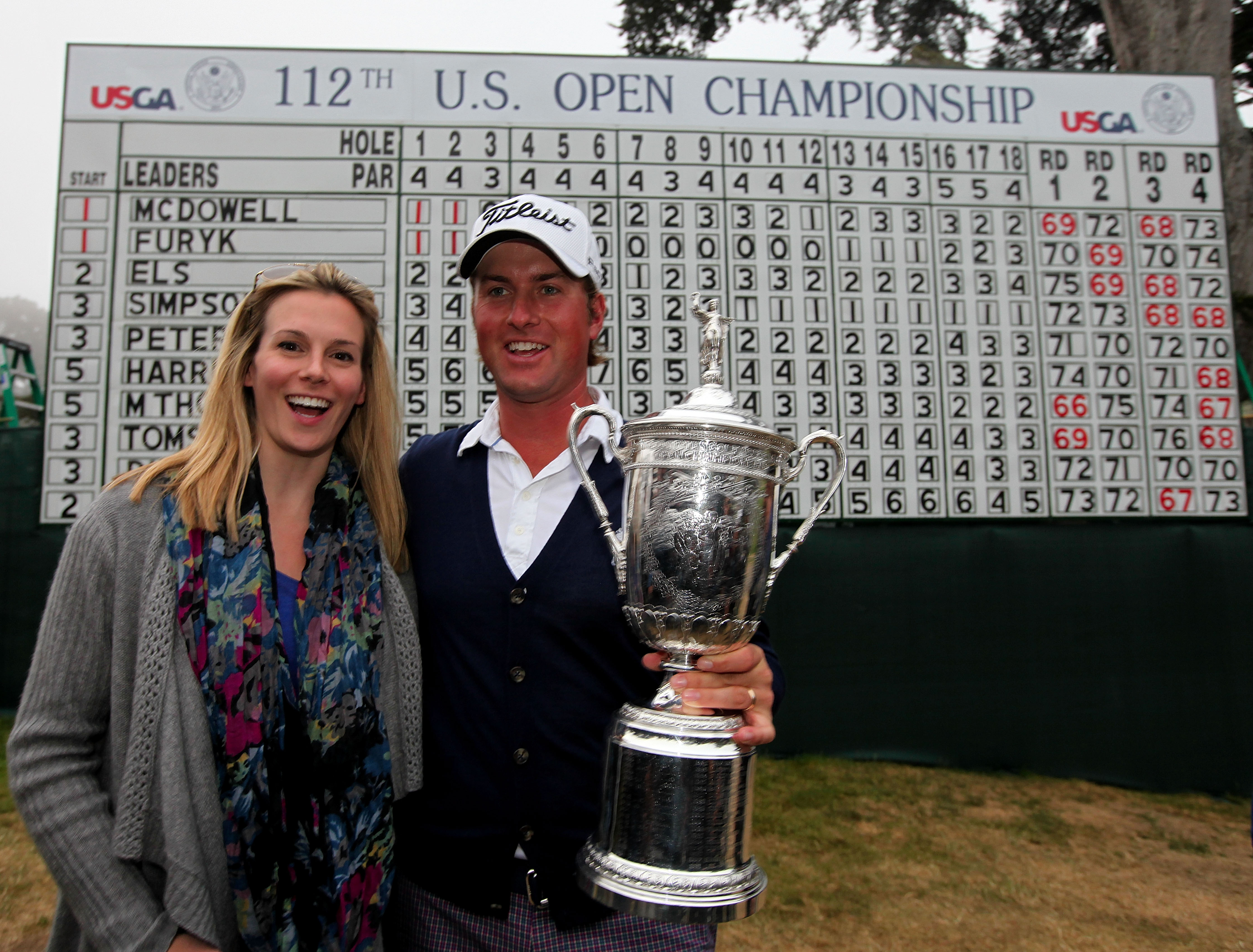 Simpson with his wife at the US Open