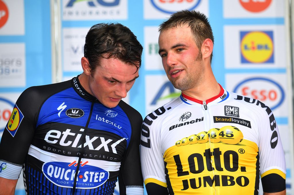 Yves Lampaert (Etixx-Quick-Step) and Victor Campenaerts (LottoNl-Jumbo)